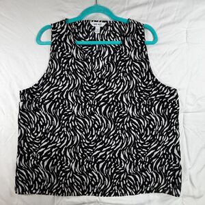 Nine West Black and White Tank Blouse PXL